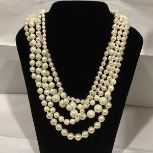 J. Crew Multi-Strand Cream Pearl Necklace